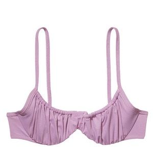 VICTORIA'S SECRET SWIM Ruched Wicked Bikini Top lilac metallic push up 34D NWT